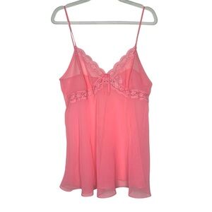 Kathy Ireland Pink Lingerie Set Women’s Sz Large Romantic Vintage Style Rosette